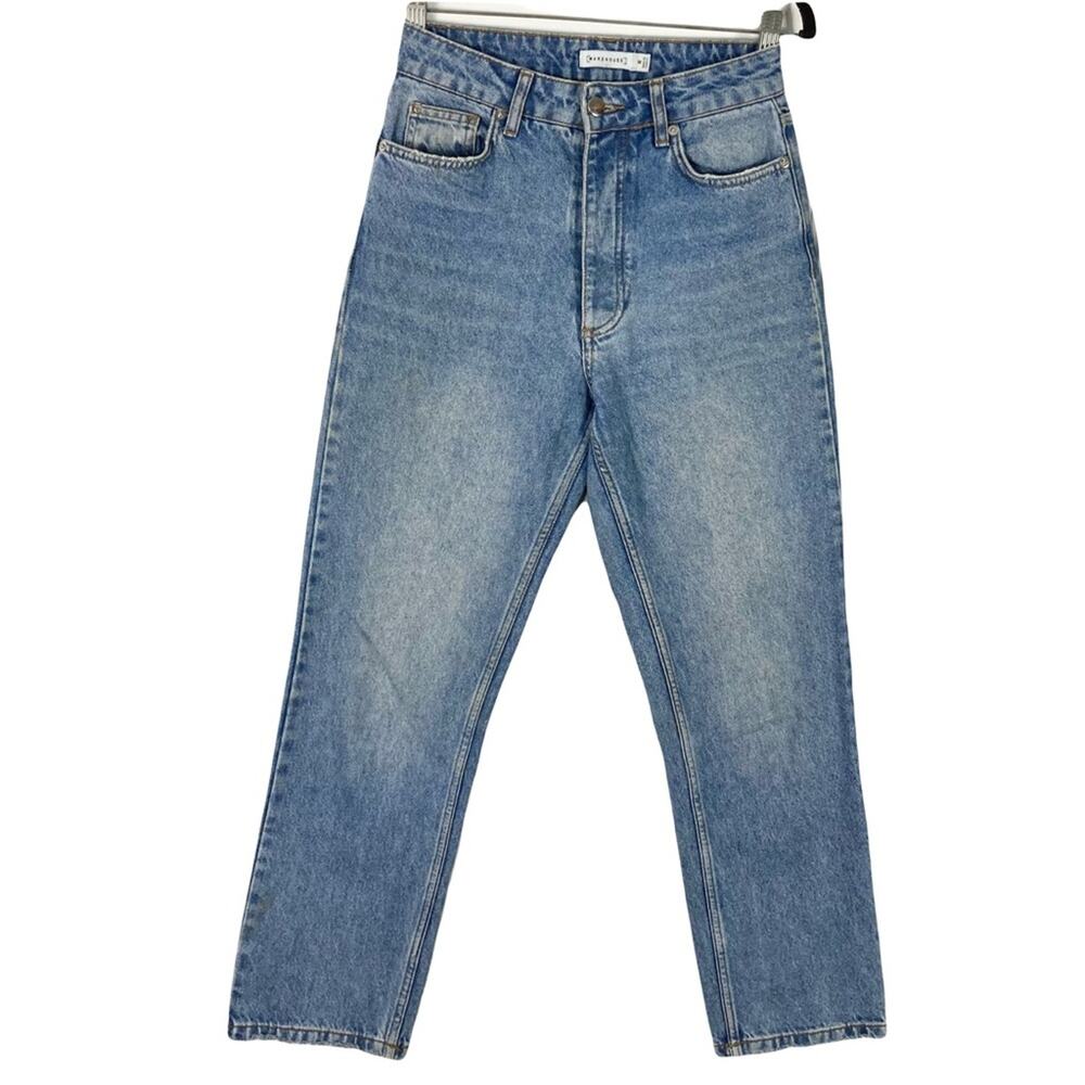 WAREHOUSE Jeans UK 6/US 2 High-Rise, 13,5” Blue Relaxed Straight Distressed-Hem